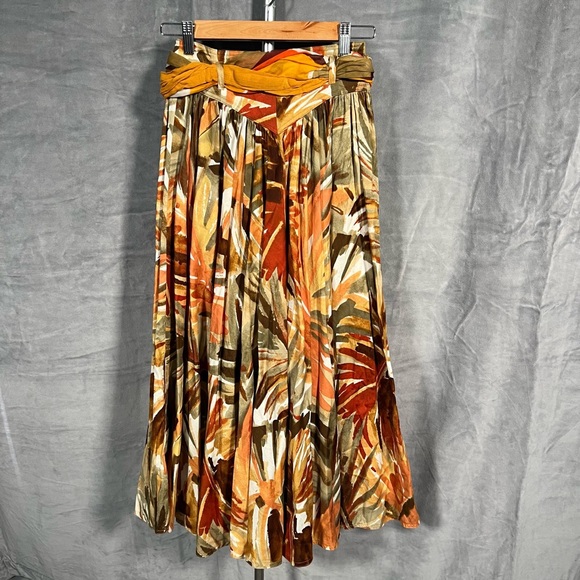 ESCADA VINTAGE 90s Boho Tropical Corset Maxi Skirt Sz 34/ Small - Picture 3 of 9